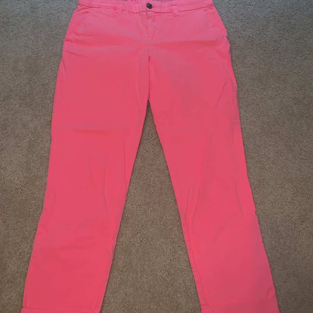 Pink Crop Khakis from the Gap
